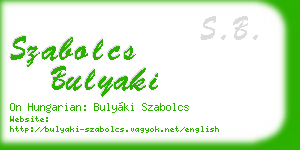 szabolcs bulyaki business card