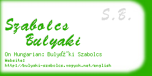 szabolcs bulyaki business card